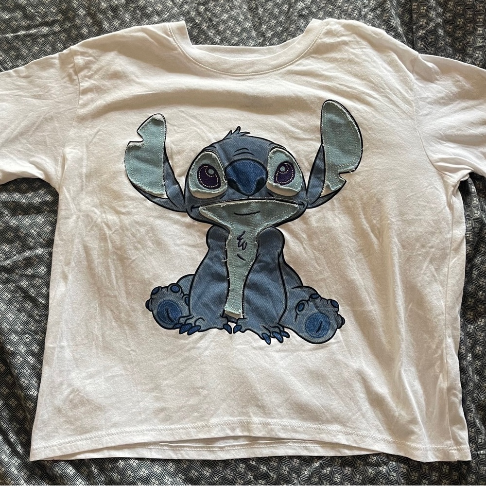 Disney White and Blue Stitch Kids T-Shirt